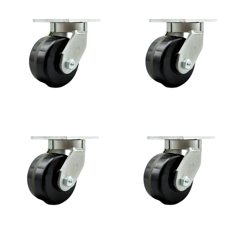 Ensemble de roulettes pivotantes extra-robustes avec serrures pivotantes 4 pièces