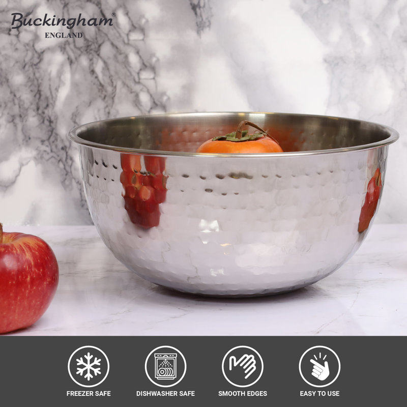Buckingham Salad Mixing Bowl Stainless Steel With Hammered Effect , 30cm