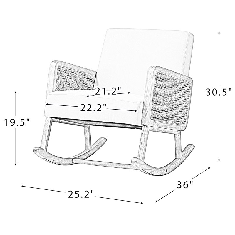 Chaise berçante Renton, Brun clair