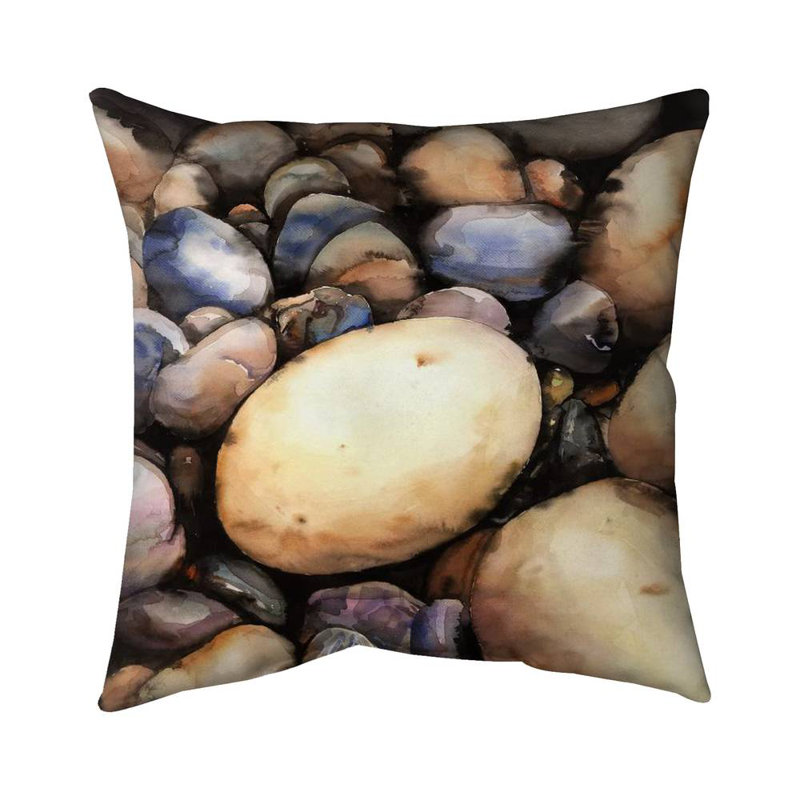 Beach pebbles Beige Minerals Poly Twill Throw for Home Decor