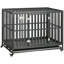 Parc pour chien en cage avec cage verrouillable, plateau coulissant et plancher anti-pincement Pawhut
