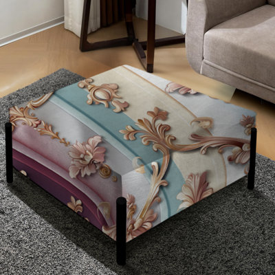 Royal Royal Striped Embrace Motif - Grand repose-pieds carré rayé