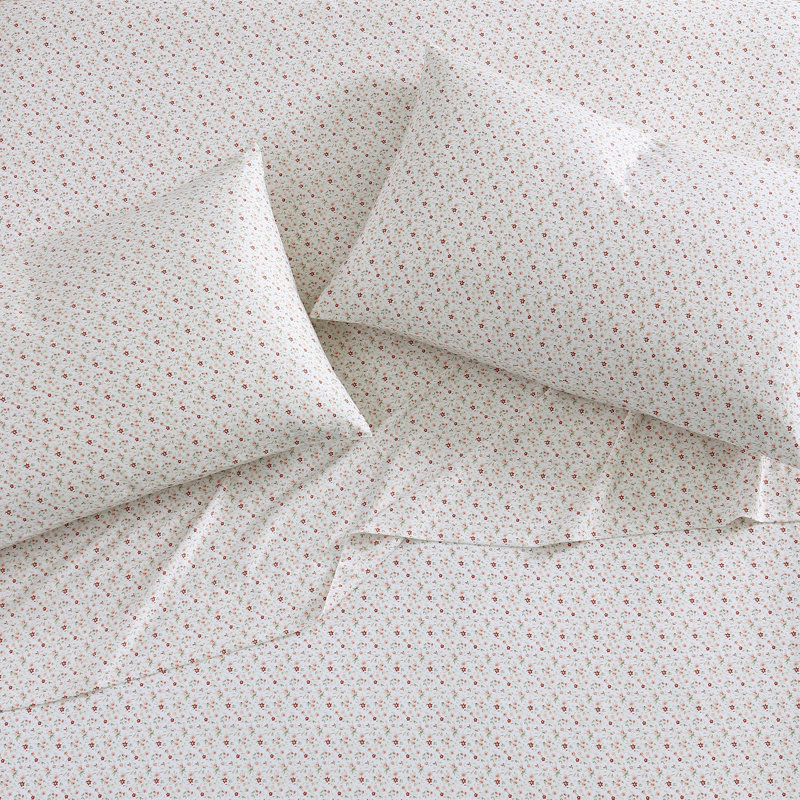 Laura Ashley Printed Cotton Sateen Pillowcase Set, Evie Coral