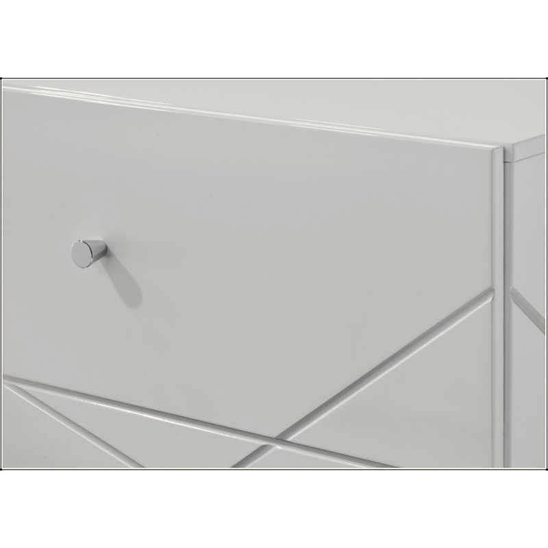 Table de chevet en bois à 1 tiroir à accents géométriques audacieux 1Pc