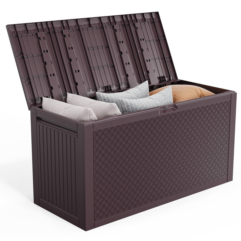Boîte de rangement verrouillable 90 gallons, Brun