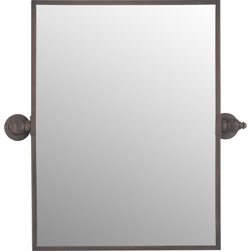 Winston Porter Cleremont Mirror With Excavation Glass Mirror, Brushed Nickel