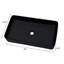Lavabo de salle de bain rectangulaire en céramique moderne noir 24 po x 13,5 po, surface lisse, facile à essuyer, intérieur et extérieur, installation sur comptoir - convient pour l'installation