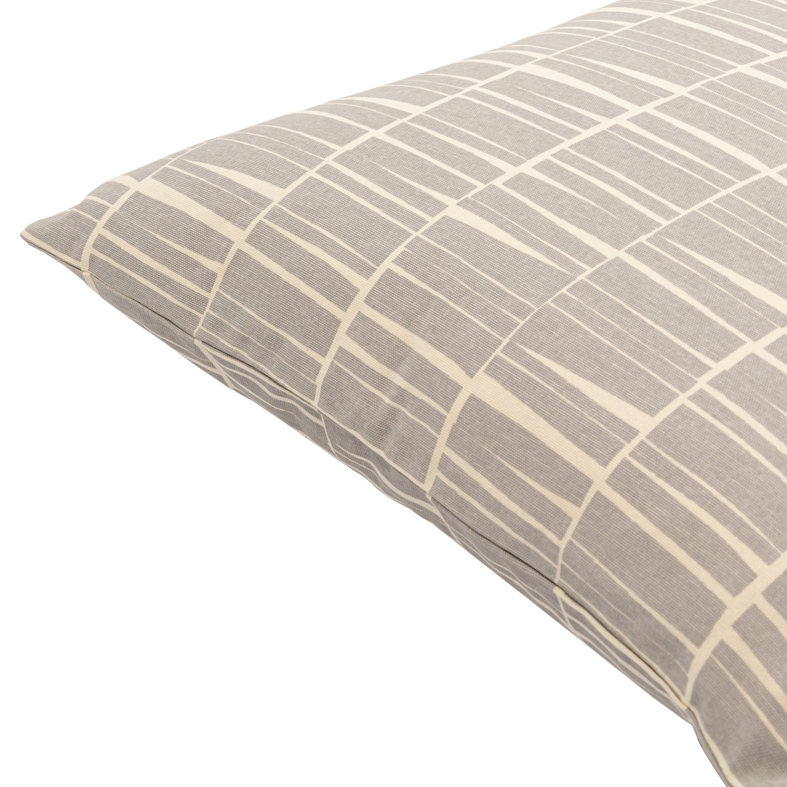 Lisi Cotton Pillow Cover, Medium Gray/Beige, 18" x 18"