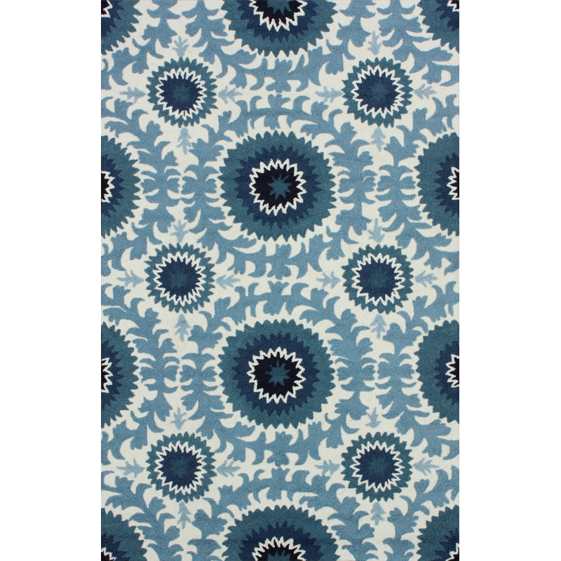 Tapis bleu océan Baltique Suzana, 7 pi 6 po x 9 pi 6 po