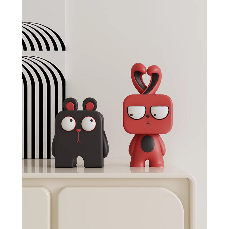 Figurines et sculptures Rasid, Noir / rouge