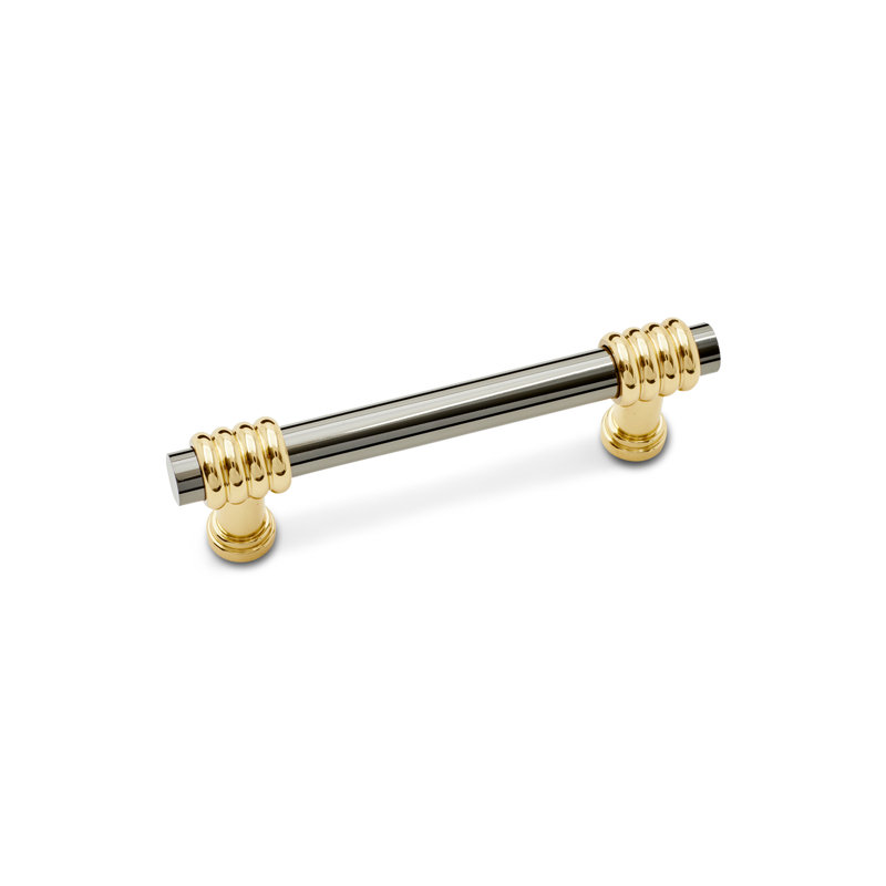 CP Series 3" Center to Center Bar Pull, Black Nickel / Polished Brass