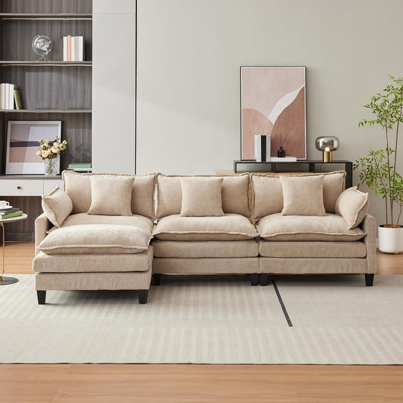 Canapé modulaire 112,2 po, Chenille brune