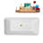 55" Streamline Soaking Glossy White Freestanding Tub and Tray With Internal Drain-101412889