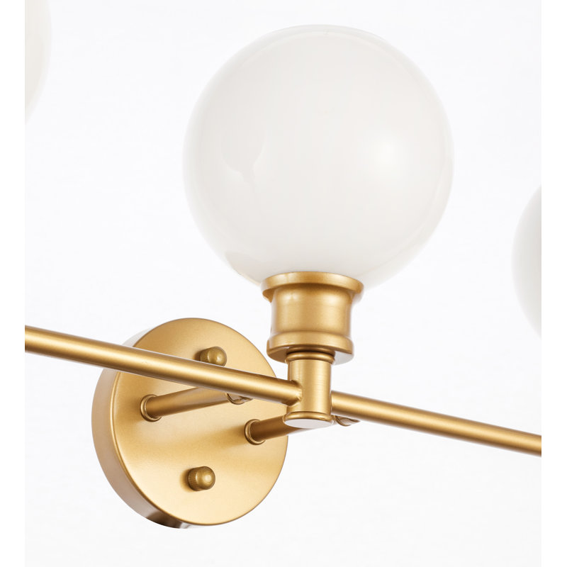 Éclairage pour meuble-lavabo en verre Drinkard, Laiton, Blanc, 5 Lights