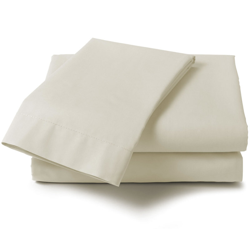 Percale Fitted Sheet, Cream, 90 x 200cm