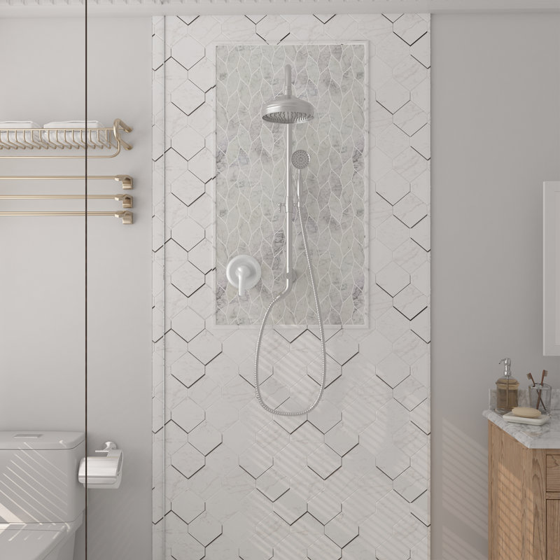 Brushed Nickel Dual Rain and Handheld Shower System