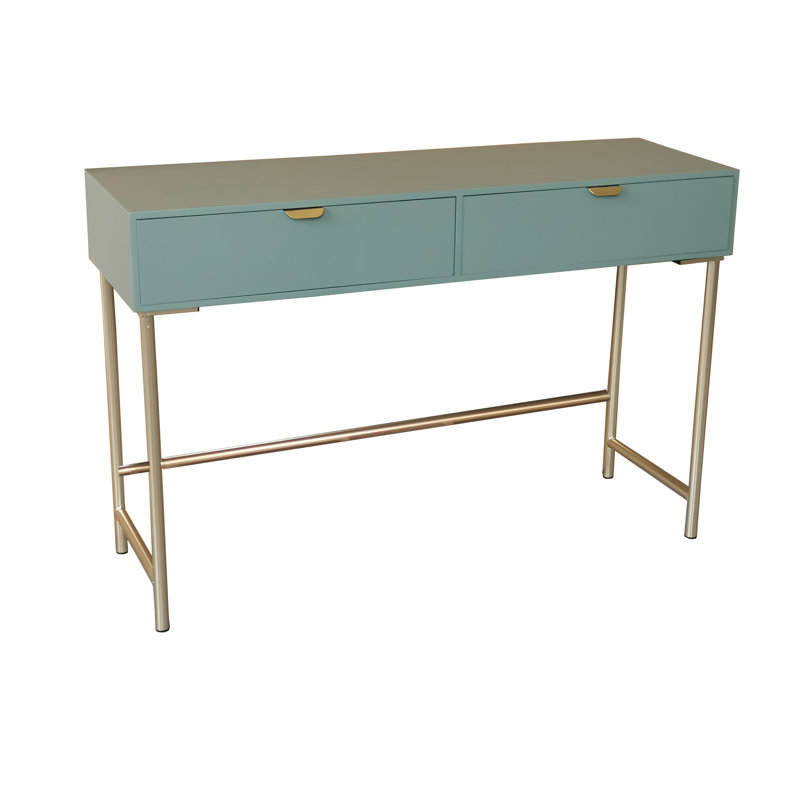 Agnela 120cm Solid Wood Top Console Table, Green