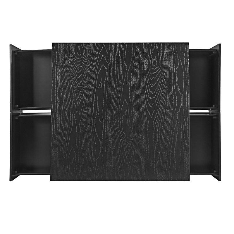 Table basse carrée avec tiroirs, Noir