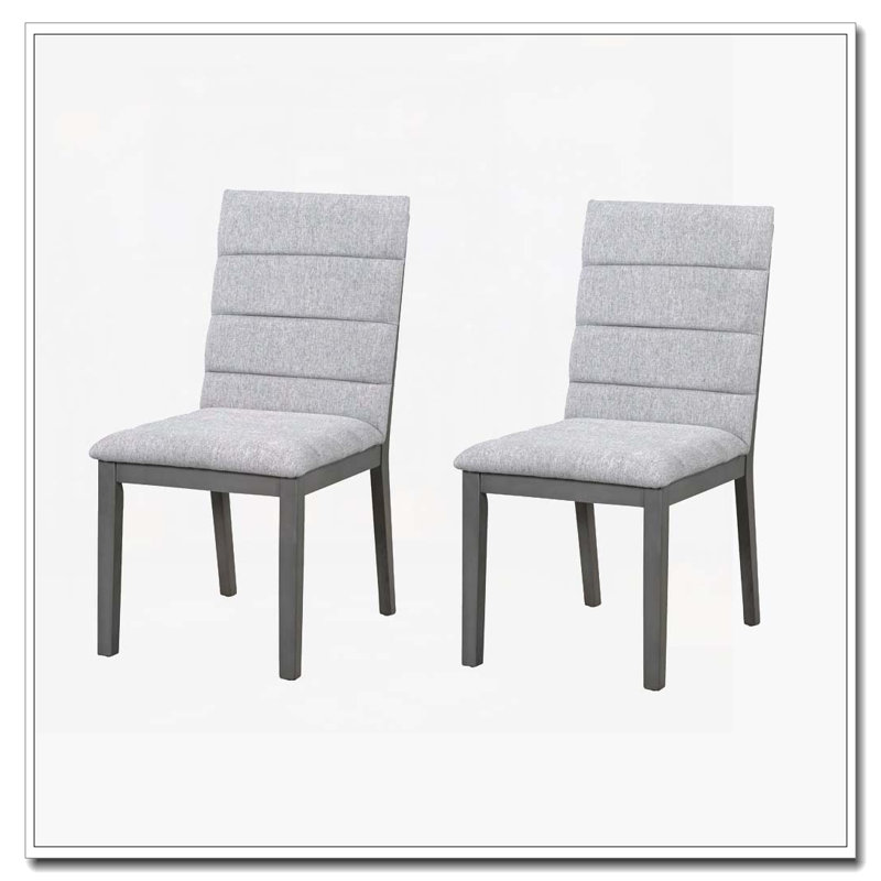 Chaises de salle à manger rembourrées modernes, Gris, Gris