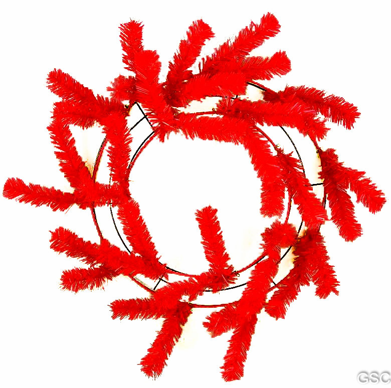 Couronne en métal 24 po, Rouge, H 24 po x l 24 po x P 2,5 po