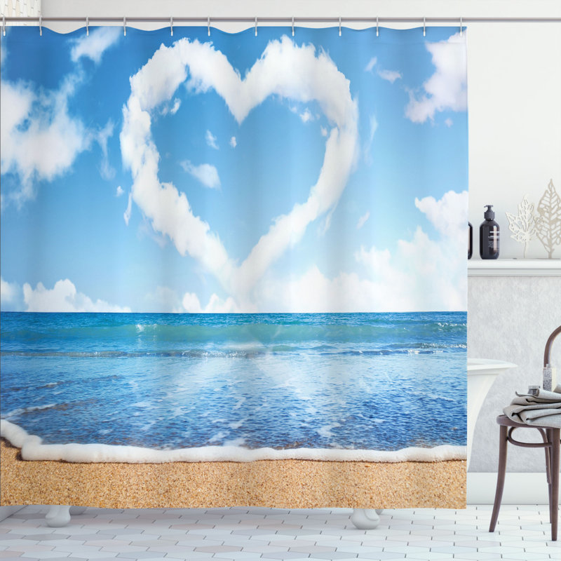 Shower Curtain with Hooks Included, 70" H x 69" W