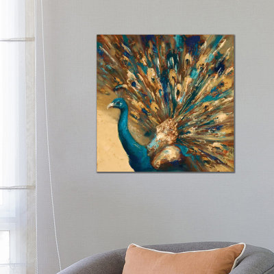 Proud Peacock 1 Piece Wrapped Canvas Painting