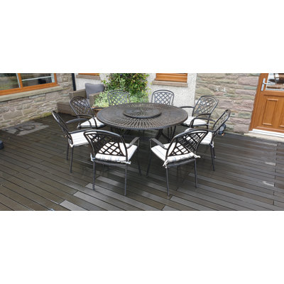 Broxden Elburn 8 Seater Dining Set with Cushions