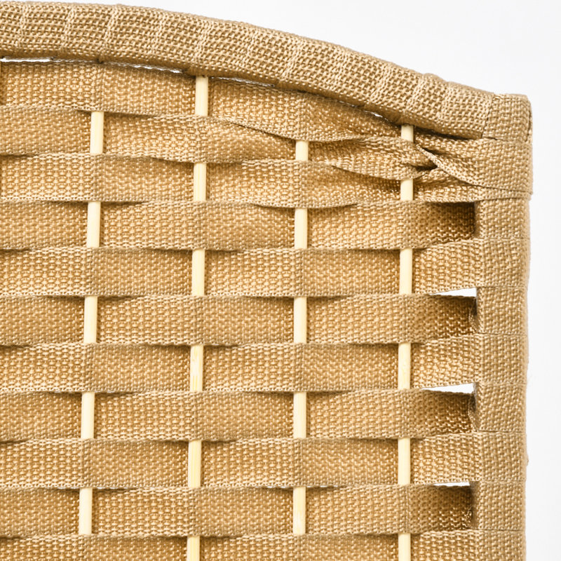 Paravent captivant de 5,6 pi de hauteur à 8 panneaux, écran d'intimité en bois naturel pour bureau à domicile, tissage captivant