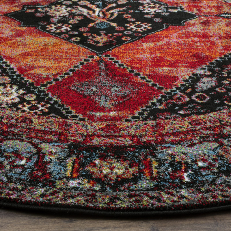 Imarion Vintage Hamadan Performance Oriental Rug, Round 6'7"