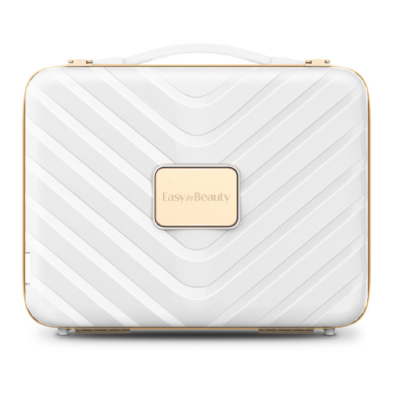 Portable Makeup Organizer Makeup Tool Case With Led Mirror Pink, White