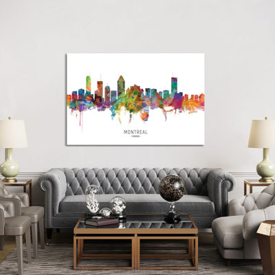 Montreal Canada Skyline by Michael Tompsett - 1 Piece Wrapped Canvas Wall Art