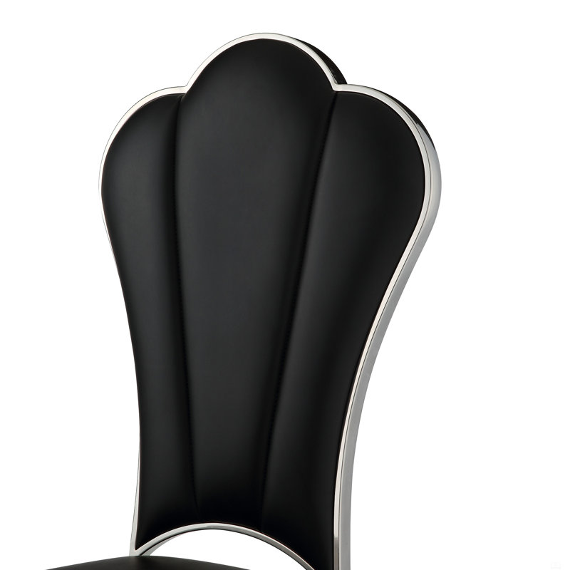Side Chair With Tufted Back (Set Of 2), Dark Grey