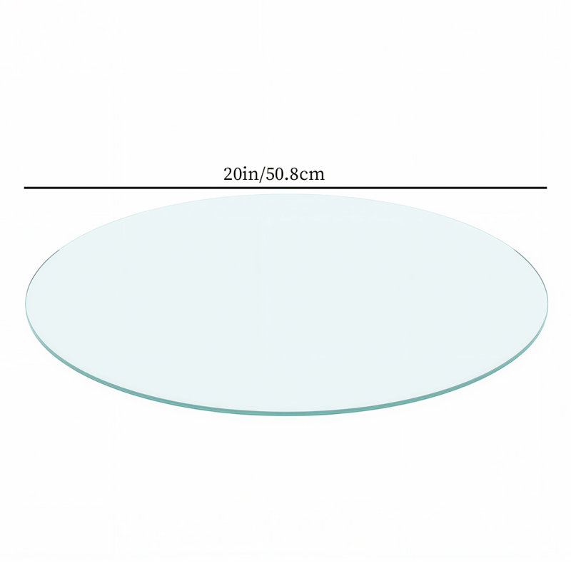 Plateau de table rond en verre trempé de 20 po, remplacement de verre trempé biseauté de 1/4 po ou tables basses et de salle à manger