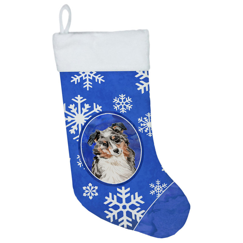 Chaussette de noël winter flocons de noël, Berger australien
