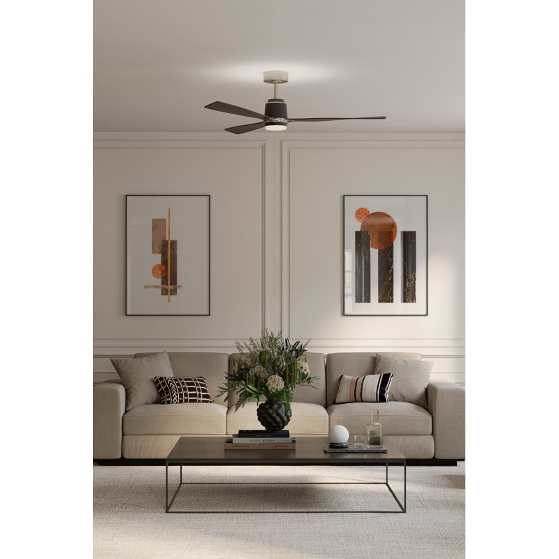 Ventilateur de plafond intelligent DEL 5 "FoxCC, Nickel, Charbon