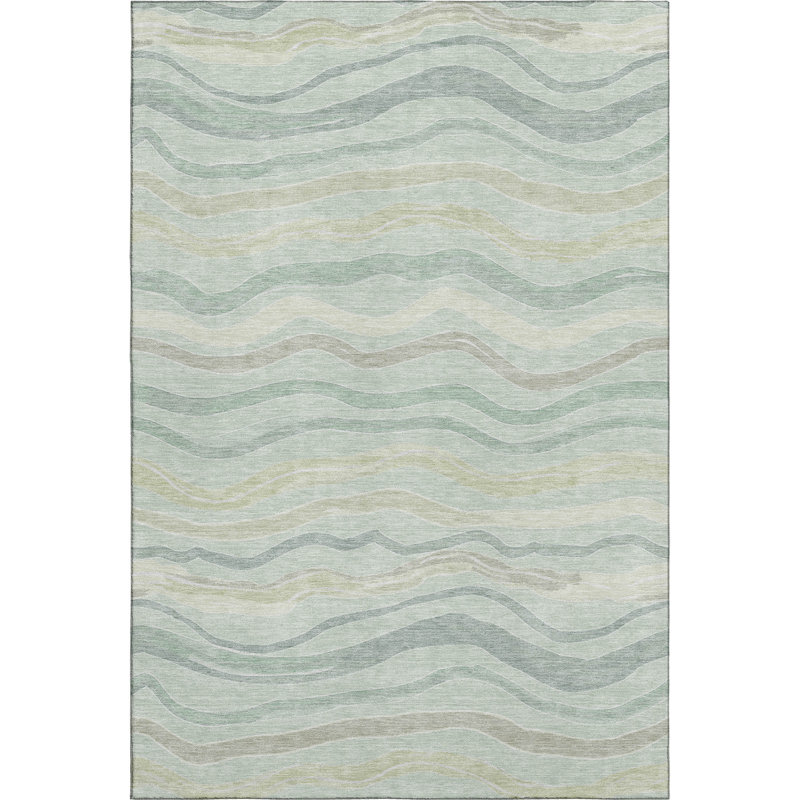 Premium Machine Washable Harjo AMF1581 Stripes Rug, Rectangle 9' x 12'