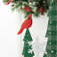 23.5'' H Iron and Wood Scattered Tree Silhouette with Cardinal Snowflake and Star