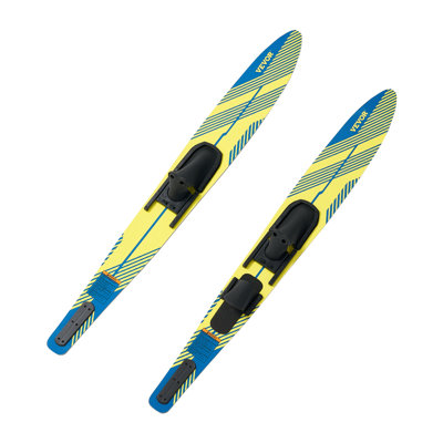 Skis nautiques de 67 pouces, ski nautique avec fixations en fer à cheval réglables X-9 et plaque de protection arrière rembourrée, revêtement Waterskis UV ultra-brillant pour adultes jusqu'à 300 lb