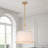 Bertan 3 - Light Dimmable Large Drum Pendant Chandelier With Fabric Shade-1833853699
