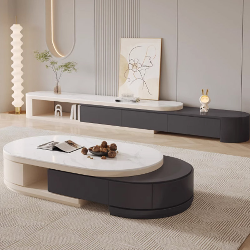 Table basse Luxury, Crème/noir