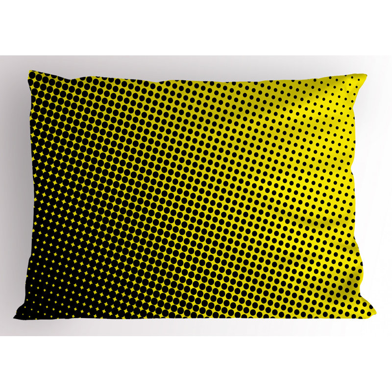 Black/Yellow Polyester Microfiber Piece Sham, Twin