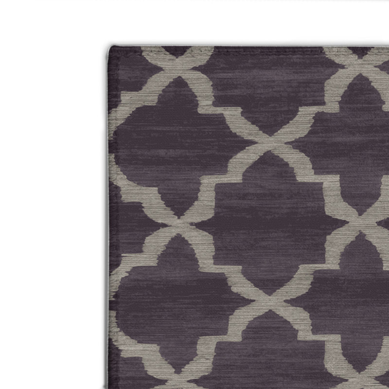 Trellis Purple Indoor and Outdoor Area Rug, Rectangle 2' x 3'