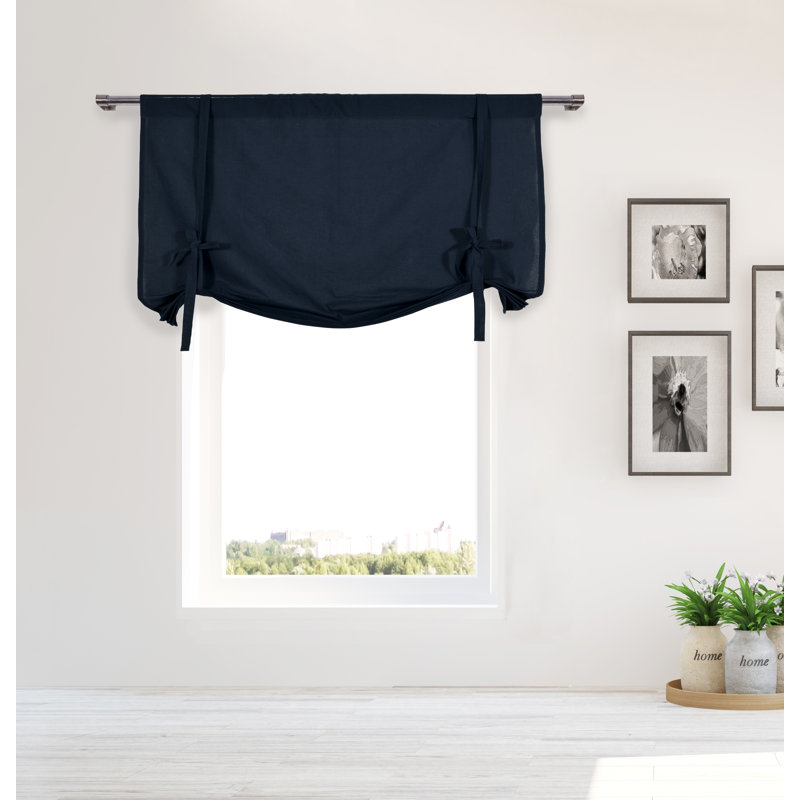 Hardesty Cotton Room Darkening Curtain Single Panel, Navy