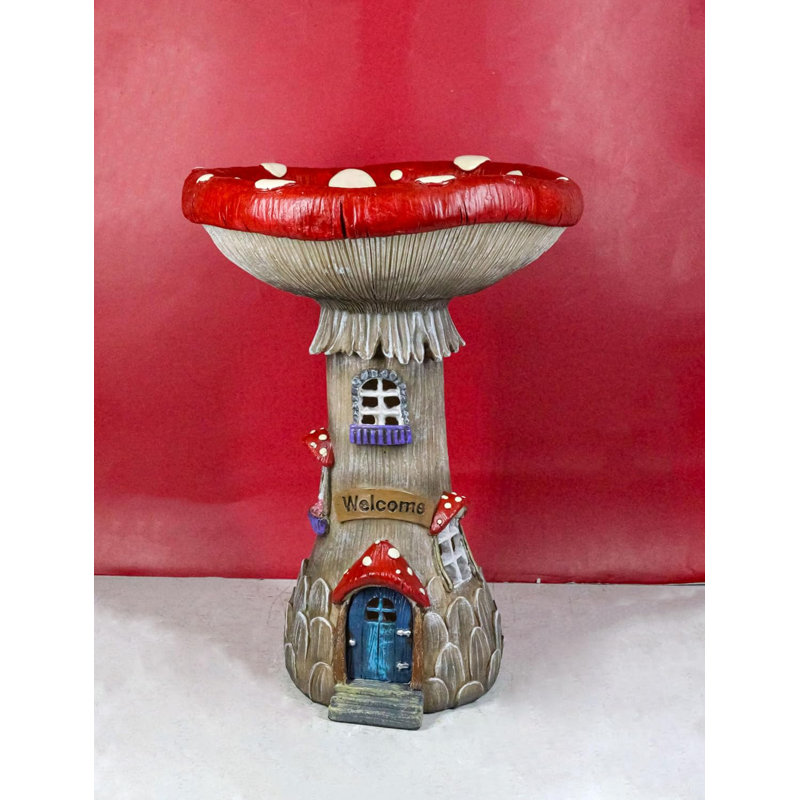 Enchanted Fairy Garden Cottage Inverted Toadstool Mushroom LED House Figurine