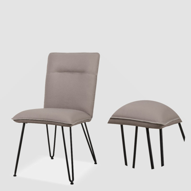 Chaise d'appoint Caydee, Similicuir noir / beige