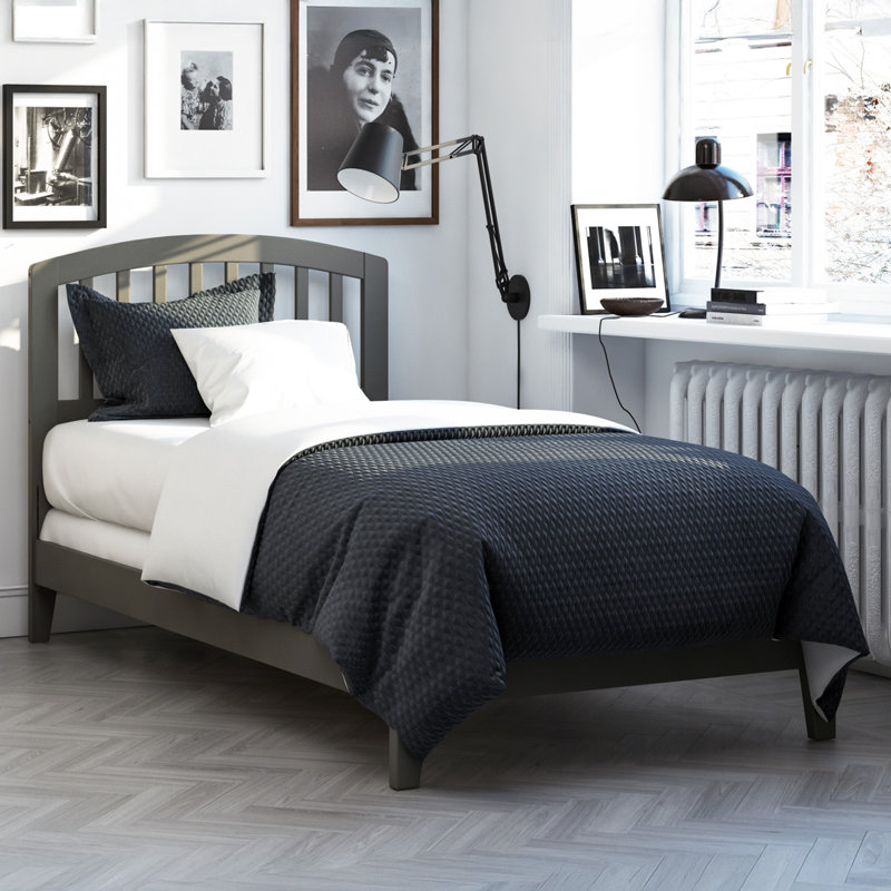  Lit de base en bois massif Richmond, Simple, Gris