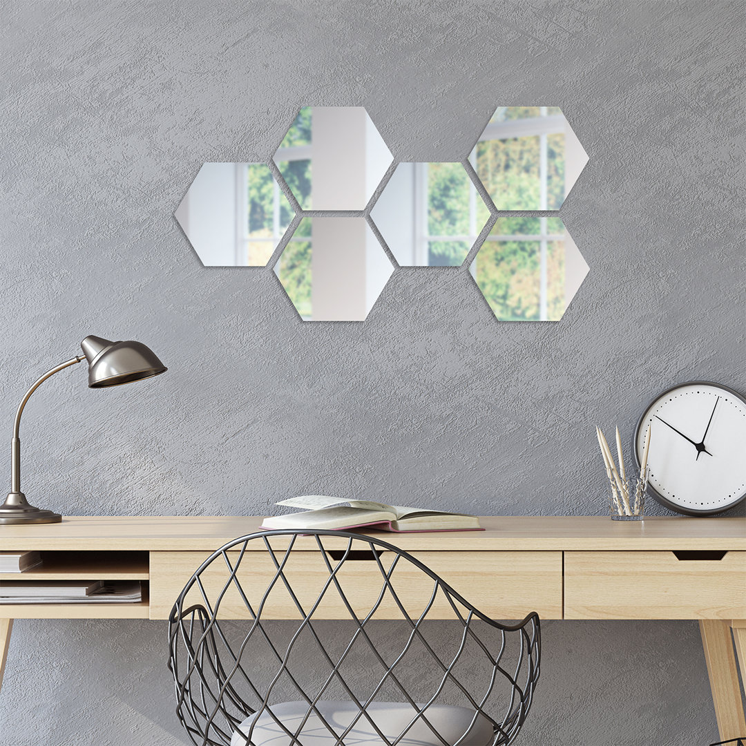 Set Hexagonal Mirror 15 Cm - 6 Pcs