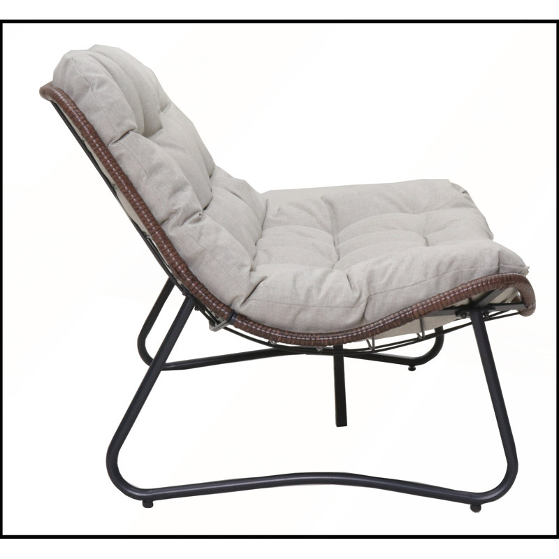 Patio Loveseat Sofa with All-Weather Wicker and Thick Cushions