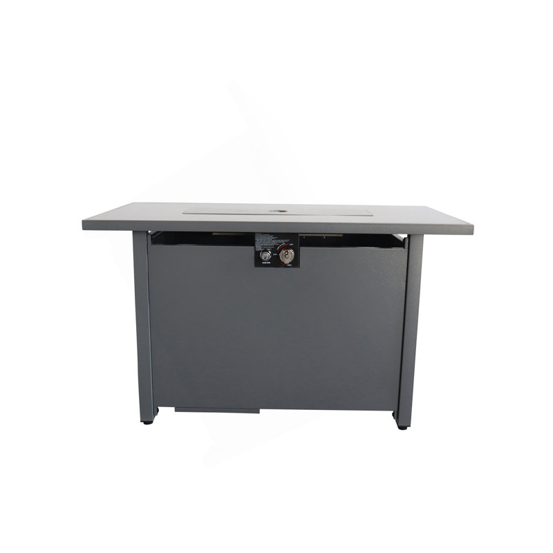 Table de foyer d'extérieur en acier avec couvercle 25 po H x 42 po (noir)