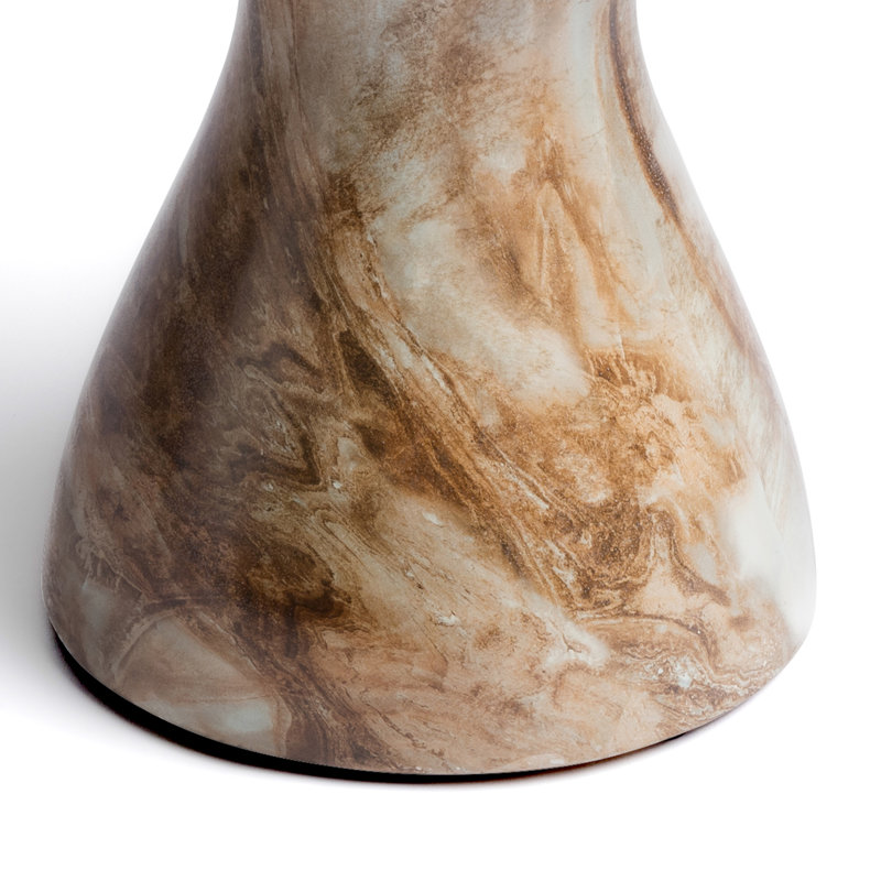Monia Side Table, Faux Onyx Brown Marble